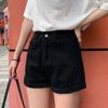 Classic and Minimalist Fashion Versatile Female Summer Thin High-waisted Rolled Edge Loose Wide-legged Pants Denim Shorts Individuality Trendiness