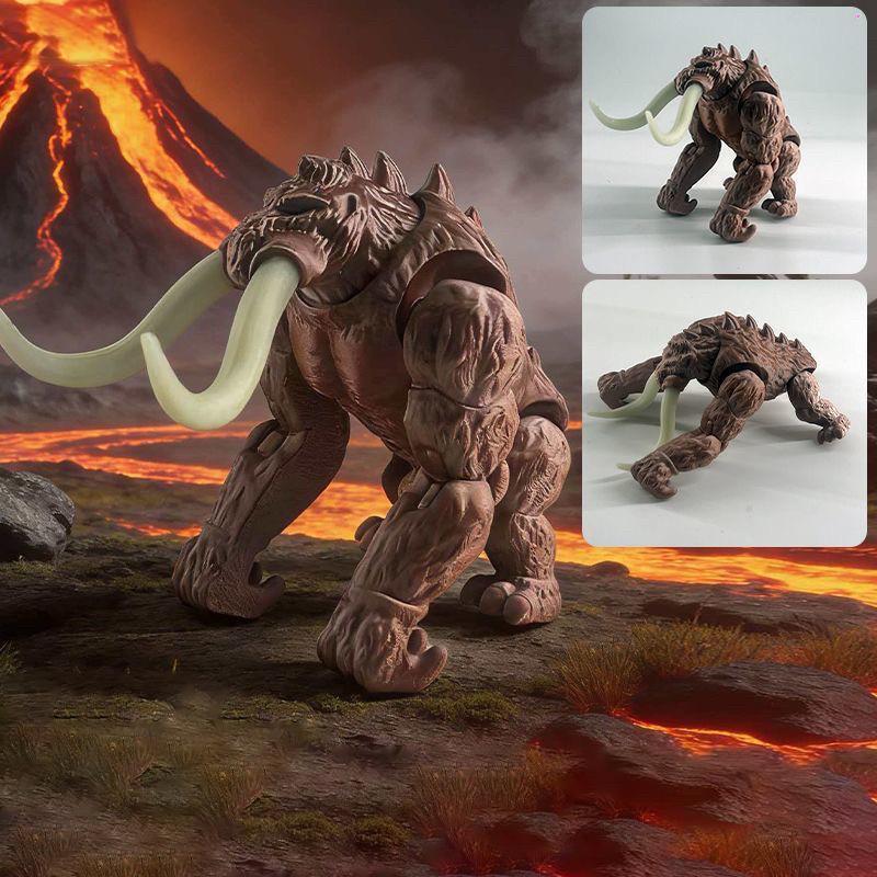 3D Печатная игрушка Мамонт Наземный Суставная Подвижная Симуляция Животного Модель Мамонта Домашний Декор Офисные Украшения Коллекция Мальчика Подарки