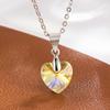 Titanium Steel Necklace Heart-shaped Love Pendant, Small Fresh and Sweet Ins Wind Colorful Love Pendant Women's