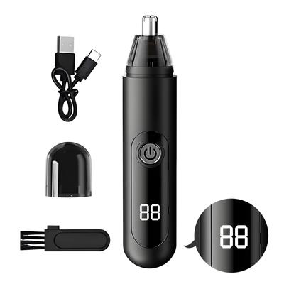 FUF Носовая машинка для стрижки волос для мужчин Инновационный ЖК-дисплей оставшегося заряда Большая емкость и функциональность Триммер для волос в ушах и носу Низкий уровень шума Компактный Портативный