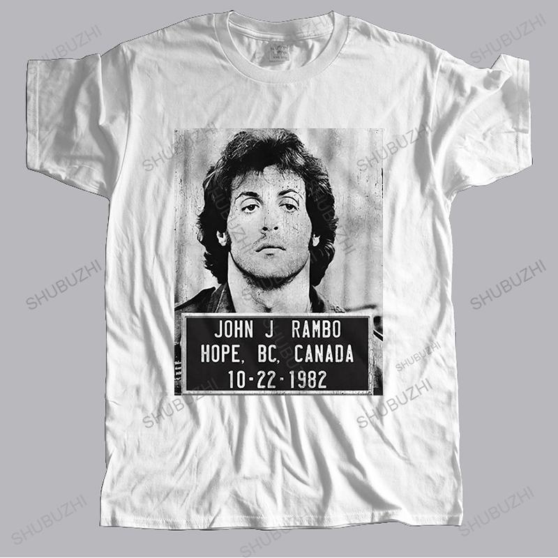 Man Luxury Vintage T Shirt Short Sleeve First Blood John J Mug Shot 10221982 Cotton Fashion Tshirt For Him Pl Teeshirt