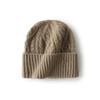 Pure cashmere retro twist pattern hat women's autumn and winter versatile knitted warm ear protection bag head cold hat solid color