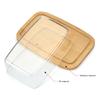 Герметичная масленка с пластиковой крышкой Прямоугольный контейнер для масла для столешницы и холодильника Бамбуковый поднос для хранения масла