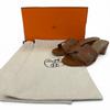 Great HERMES Sandals Oasis Mule gold Calf leather Women 35 Used