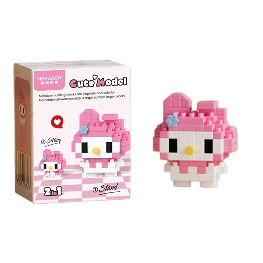 99 style Hello Kitty Building Blocks Cartoon Figures Kuromi Bricks My Melody Children's Assembly Toys Cinnamoroll Gift