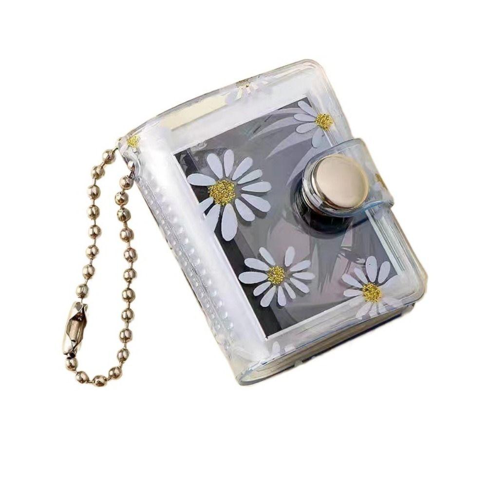 With Buckle Daisy Photo Album Thickened Pocket Keychain Album Mini Card Holder  Birthday Gift