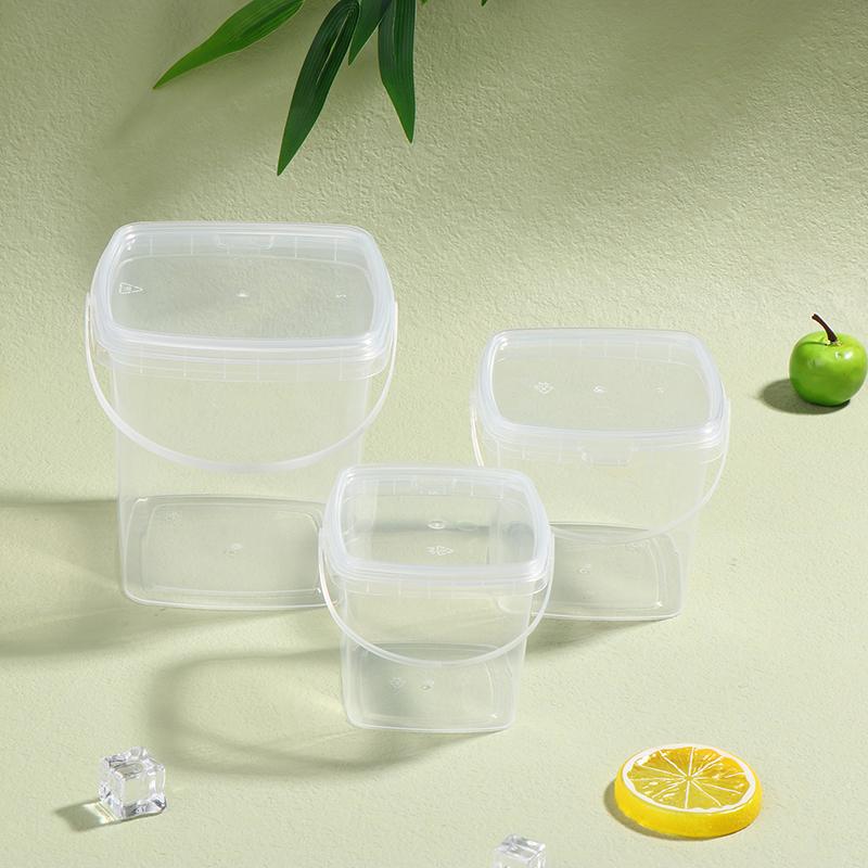 1 шт. 280 мл/500 мл/1 л пустое пластиковое ведро с крышкой герметичные полипропиленовые банки прозрачный контейнер для хранения сыпучих продуктов питания ведра для напитков