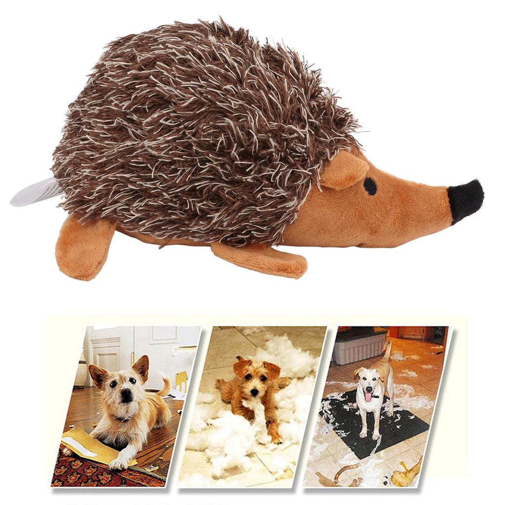 Hedgehog Shape Dog Squeaky Toys Super Soft Plush Bite Resistant Interactive Dog Toys for Chewing