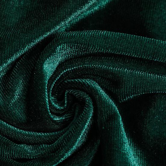 Women's Velvet Long Sleeve Dress Casual Fall Pleated V Neck A Line Flowy Dress Formal Wedding Guest Party Dress