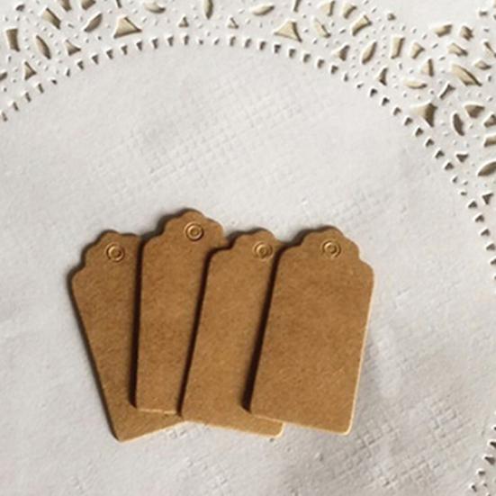 100pcs Wedding Party Kraft Paper Hang Tags Favor Punch Label Price Gift Cards