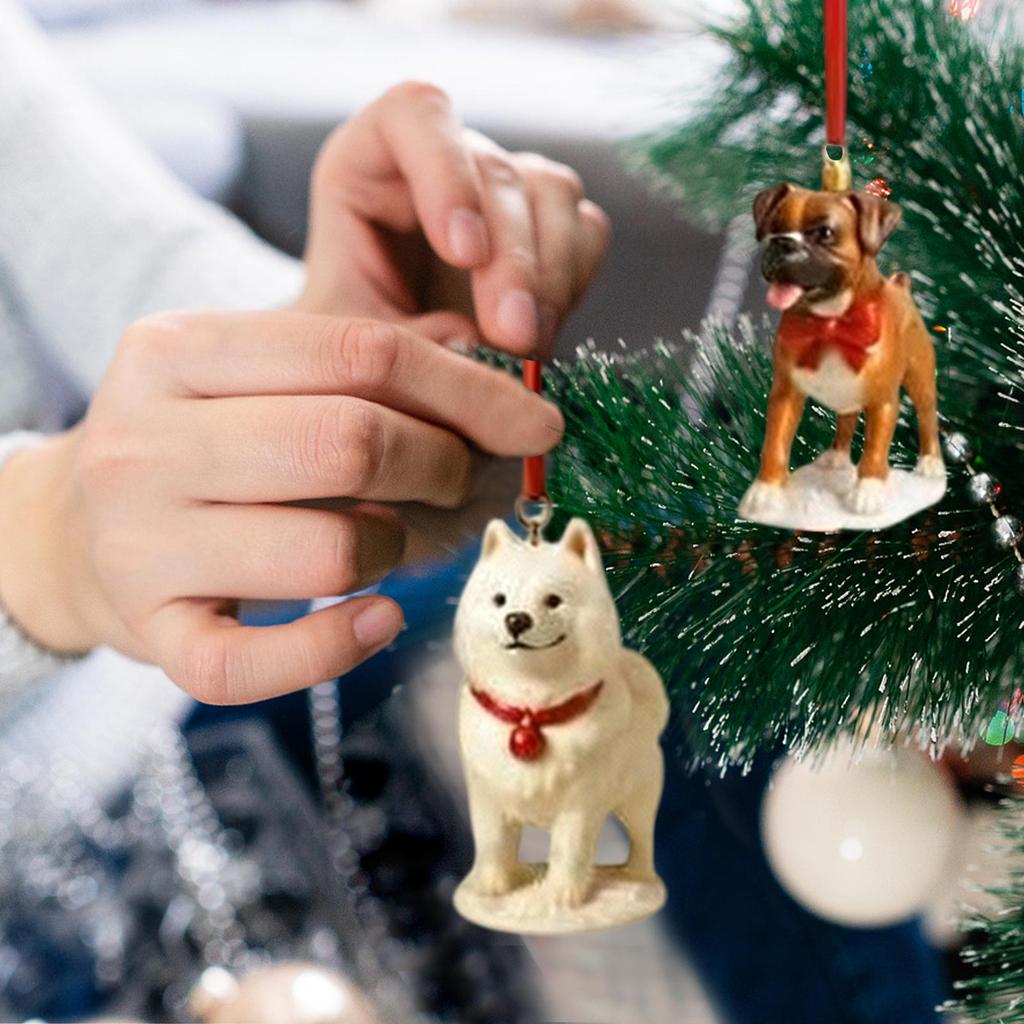 Christmas Advent Calendar Doggy Themed Acrylic Ornament Xmas Tree Hanging Decor Holiday Countdown Blind Box Gift