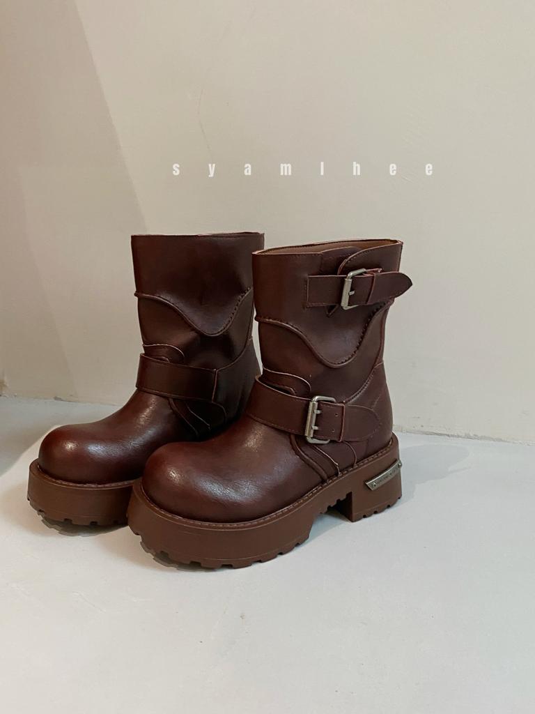 Martin boots women's 2025 new fashion platform trend explosion non-slip heightening big head short boots versatile low-top shoes