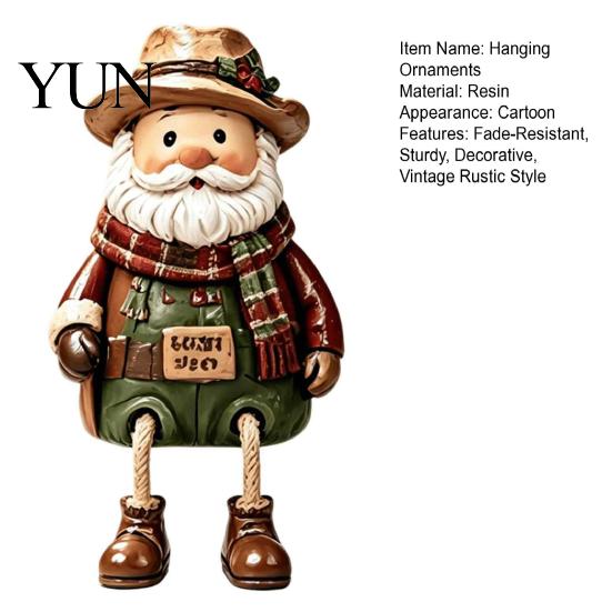 Seasonal Home Decor for Christmas Shelf Sitter Figurines, Retro Farm Animal Hanging Leg Decor, Indoor Winter Holiday Decorations Ornaments Mantel