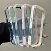 2 В 1 Прозрачный Бампер-Чехол Конфетного Цвета для For Iphone 17 16 15 14 13 12 11 Pro Max Plus Air Акриловая Жесткая Прозрачная Задняя Крышка