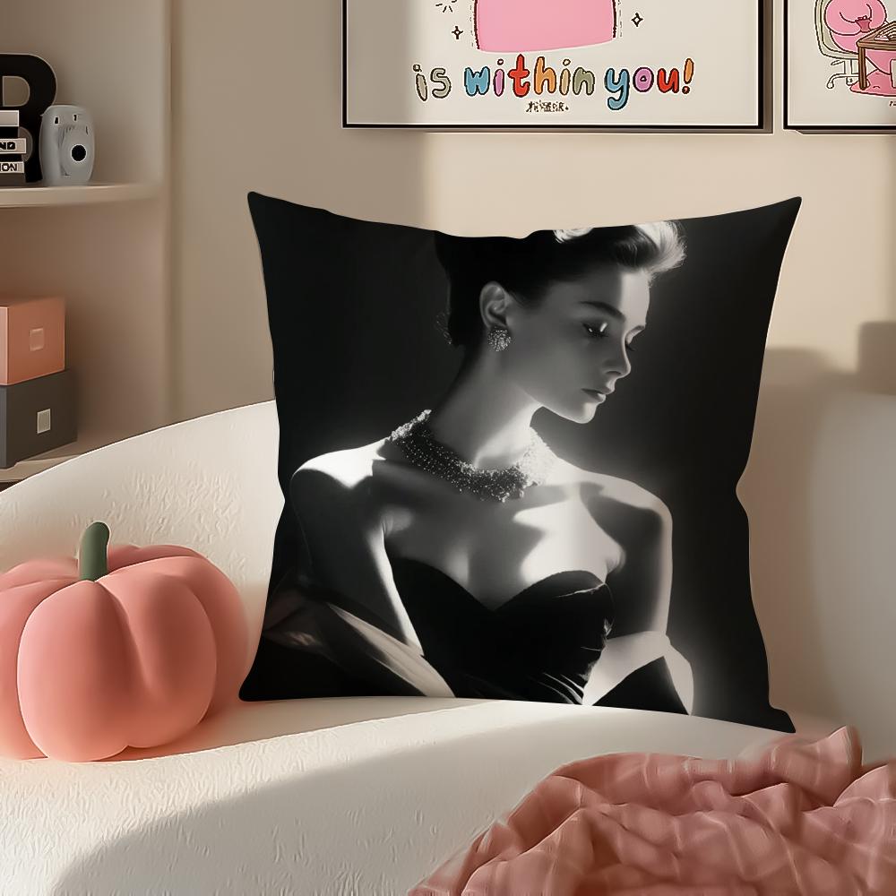 Чехол для подушки Audrey Hepburn Наволочка Короткий плюш Невидимая молния Комната Диван Чехол для подушки