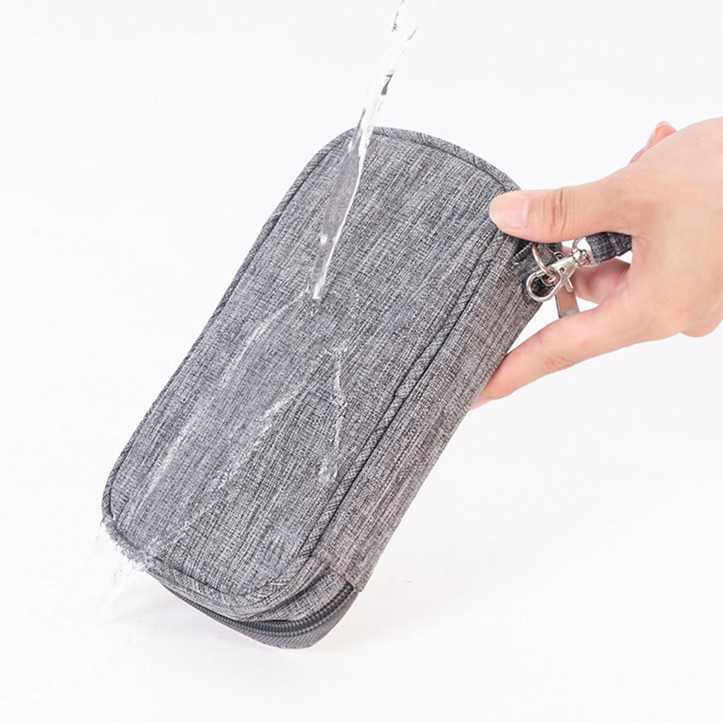 Органайзер для электроники из мягкой катионной ткани с металлической молнией и сетчатым карманом, сумка-органайзер для кабелей для путешествий