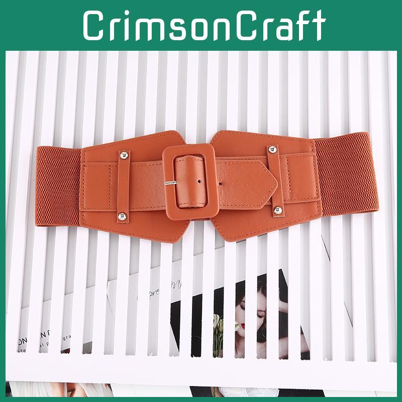 Fashion Vintage Leather Waist Belt For Women With Button Buckle For Casual Wear