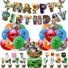 Ziifun Birthday Minecraft Birthday Happy Birthday Happy Birthday Character Kids Birthday Party Supplies Decorations, Balloons, Balloons, Decorations,
