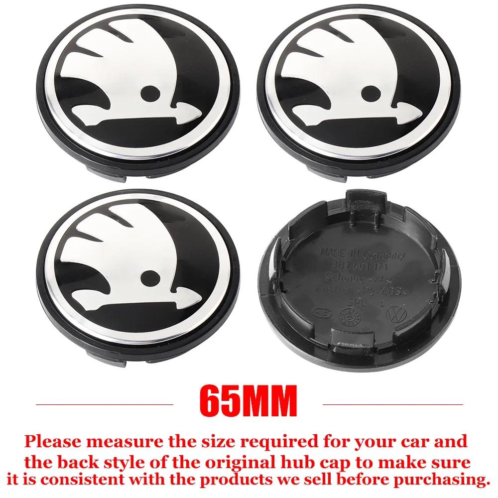 Car Sticker 2025 Hot 4pcs 55/65mm Wheel Hub Center Caps Badge Cover Hubcaps For Skoda Fabia Superb Rapid Karoq VII Yeti Kodiaq A