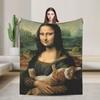 Funny Toilet Paper Mona Lisa Blankets Spring  Warm Cozy Bedding Throws For Adults Living Room Flannel Bedspread Bed Cover