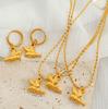 Европейское и американское персонализированное животное ожерелье 18K золото титановая сталь цепочка на ключицу серьга-застежка украшения для женщин