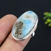 Caribbean Larimar Gemstone 925 Sterling Silver Gift Jewelry Ring Size 6.5