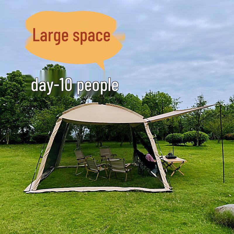 Extra Large Outdoor Pergola Awning with Mesh Canopy and Mosquito Net