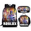 Новый рюкзак для школы Roblox с цифровой печатью, набор из трех предметов: рюкзак, сумка для ланча, пенал