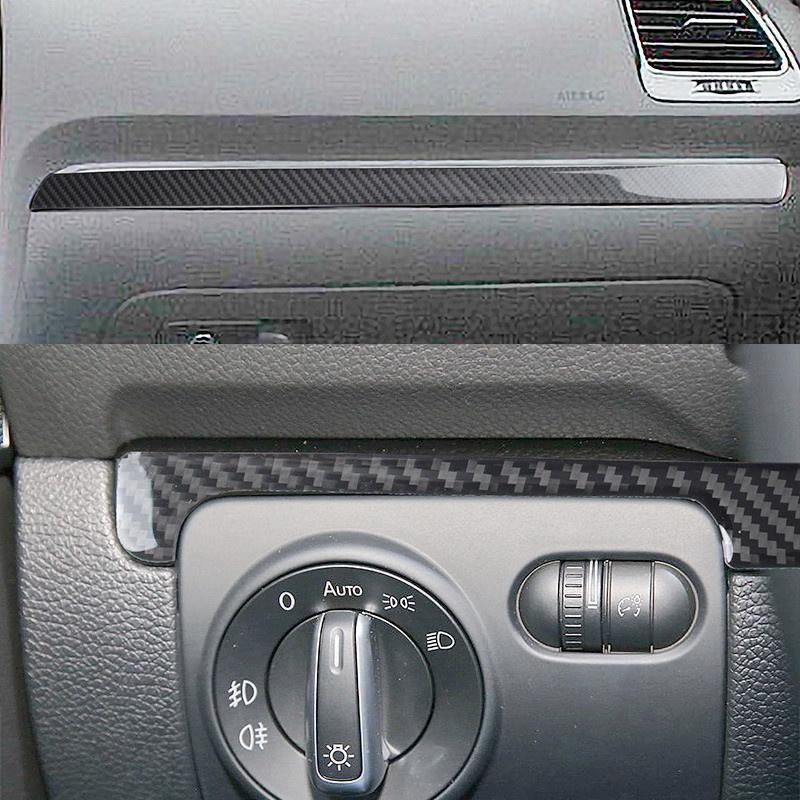 Carbon Fiber Car Interior Trim Strips For Volkswagen VW Scirocco Center Console Gear Shift Frame Panel Sticker Car