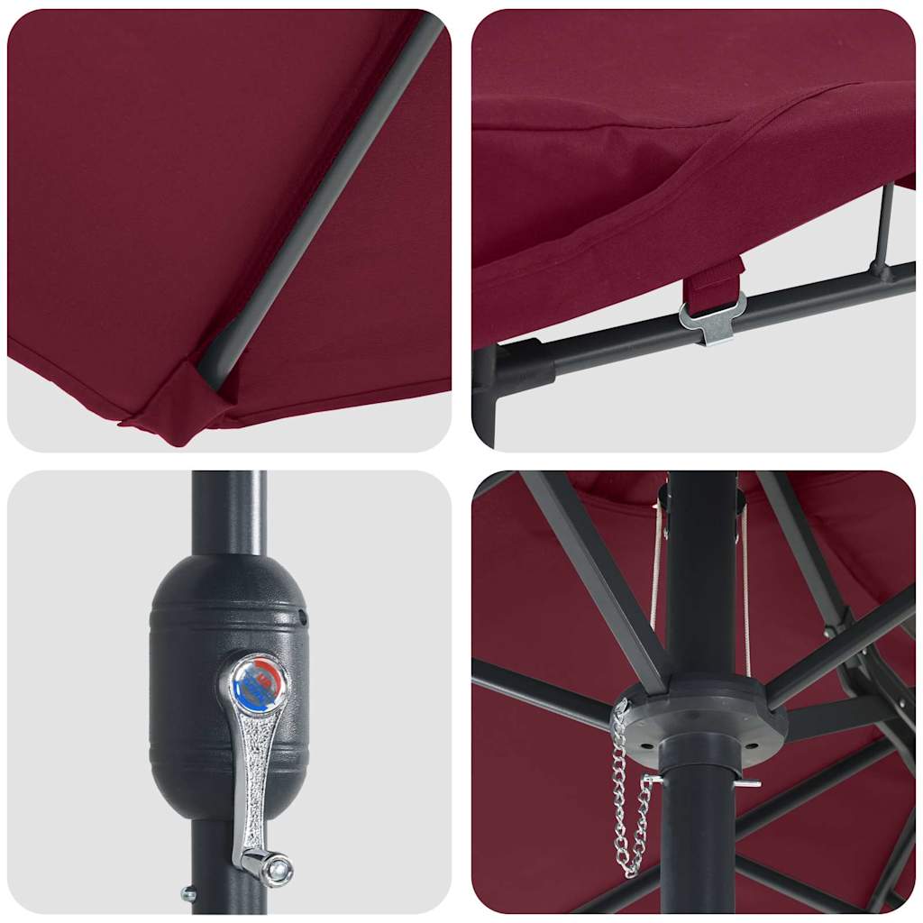 Garden Sun Umbrella Burgundy Red 385 x 209 x 244 cm