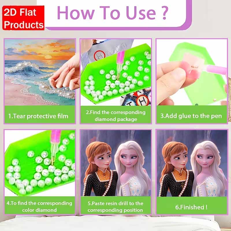 Disney Жемчужная живопись Замороженная Анна и Эльза Сестры 5D DIY Жемчужная картина Поделки для взрослых/начинающих Идеи подарков Декор для дома