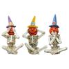 Halloween Skeleton Pumpkin Figurine Resin See Hear Speak No Evil Pumpkin Head Skeleton Statue for Home Haunted House Decor