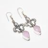 Pink Chalcedony Gemstone Handmade 925 Silver Plated Jewelry Earring 1.89"