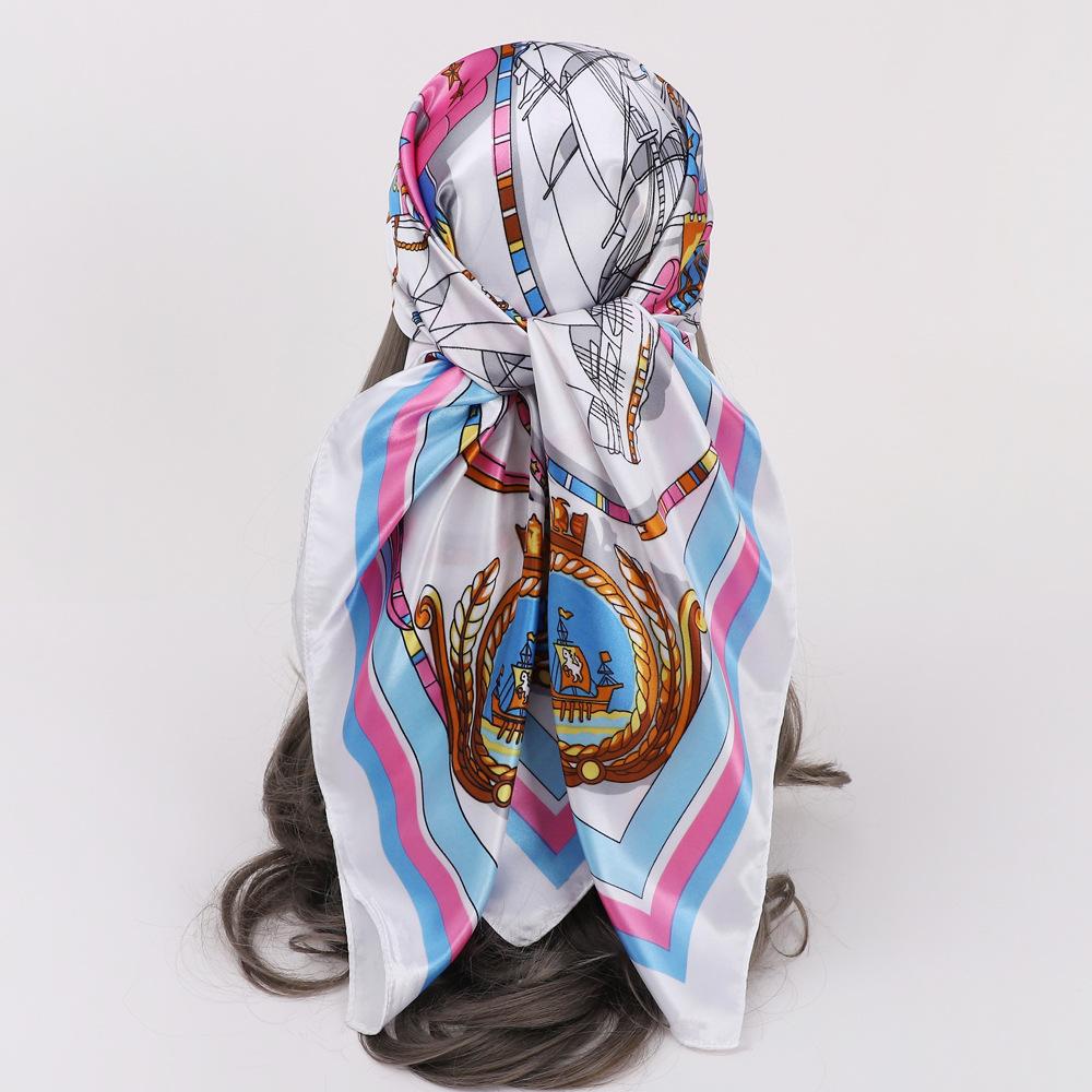 High-quality Luxurious Silk Scarves Headband Scarfs Neck Scarf For Women Chain Silk Scarf Women's Decorative Shawl