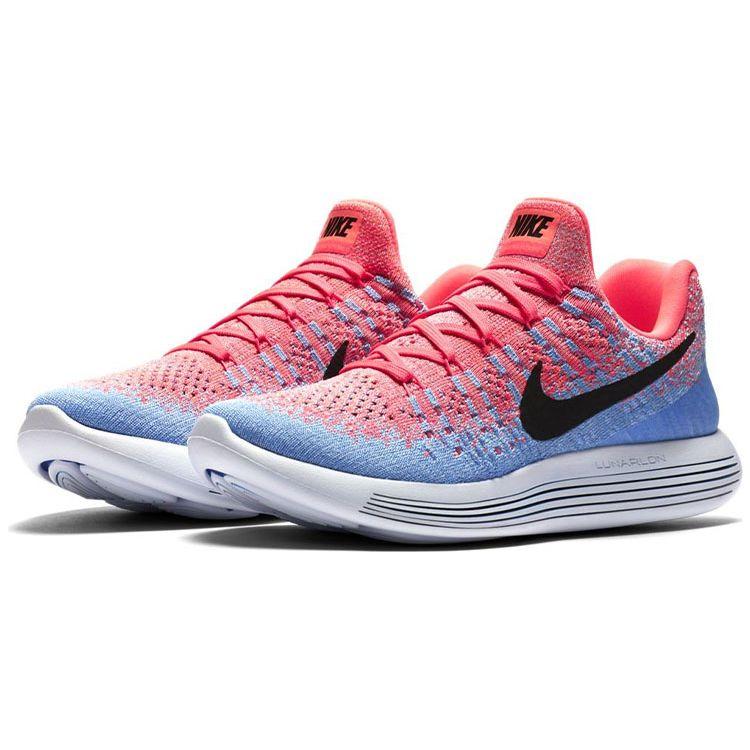 Nike Женские кроссовки LunarEpic Low Flyknit 2 Hot Punch, разноцветные, алюминиевые, университетские, синие 863780-600