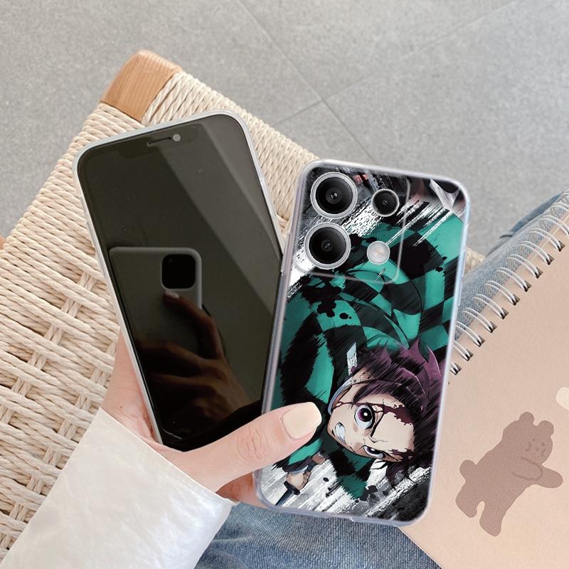 Мягкий прозрачный силиконовый чехол с рисунком аниме для Xiaomi Redmi Note 13 14T 15 Samsung A55 S24 FE S25 iPhone Huawei Honor Camera Защитный противоударный чехол