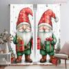 2 шт., 2D принт на ткани для штор, Рождественские гномы, Дарение подарков, Универсальный полиэстер (без стержня) Идеально для всех сезонов