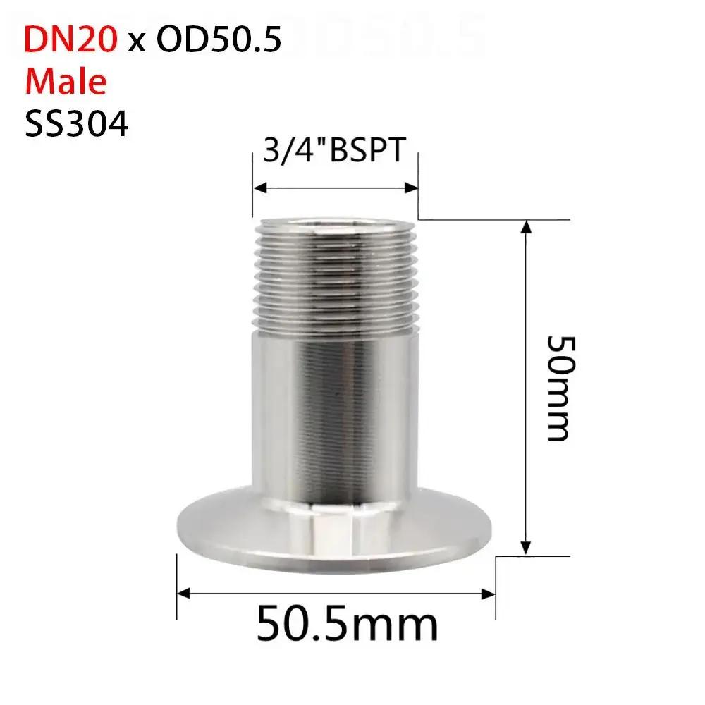 1Pcs BSPT Female/Male Thread Tri Clamp SUS304 Sanitary DN15-DN40 Pipe Fitting Connector 1/4" 3/8" 1/2" 3/4" 1" TriClamp Adapter