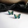 1 Pair Women Earrings Electroplating Dressing Up Alloy Eye-catching Enamel Butterflies Shape Ear Studs Fashion Accessories