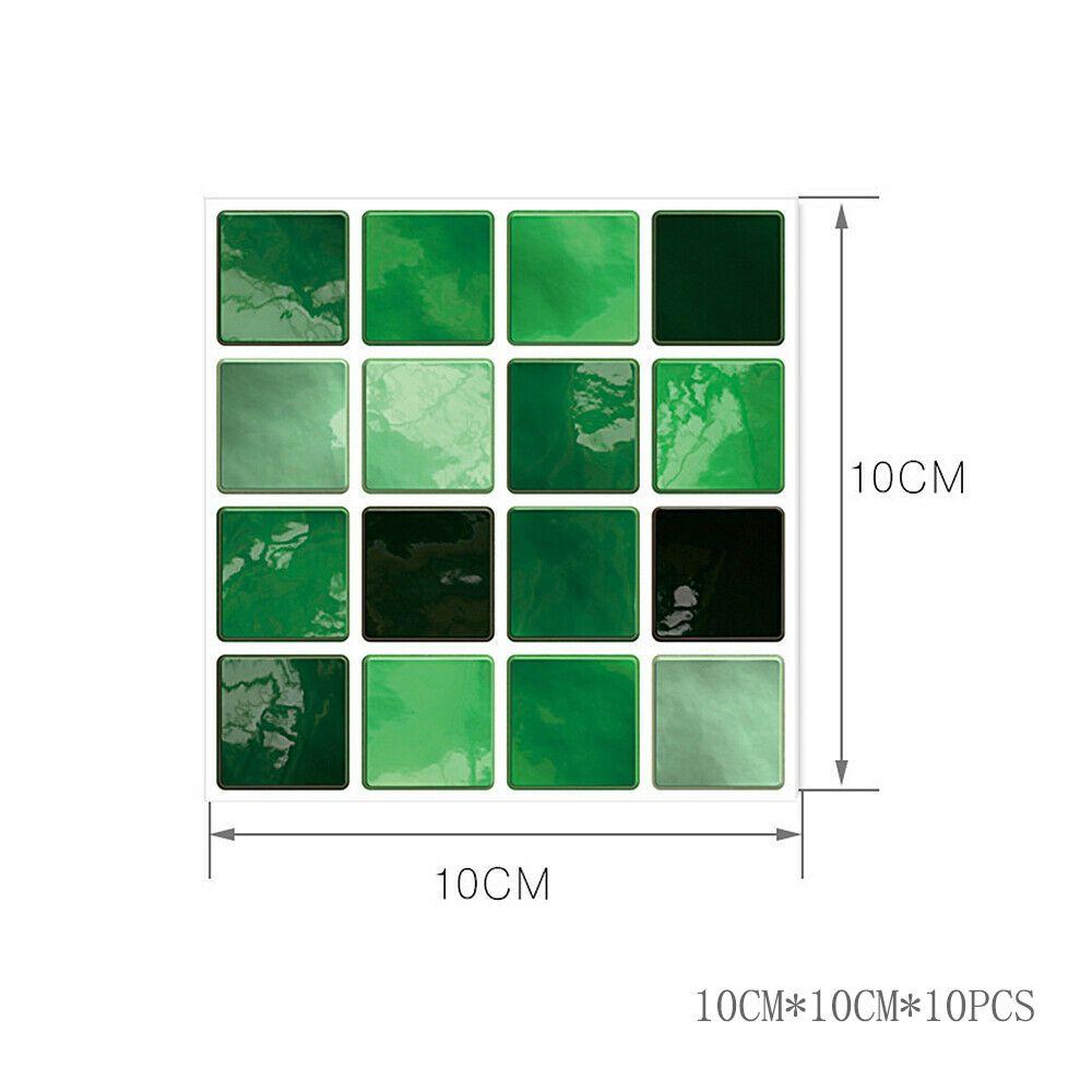 Яркие 10 шт. Наклейки на кухонную плитку с мозаичным узором Самоклеящийся декор для стен