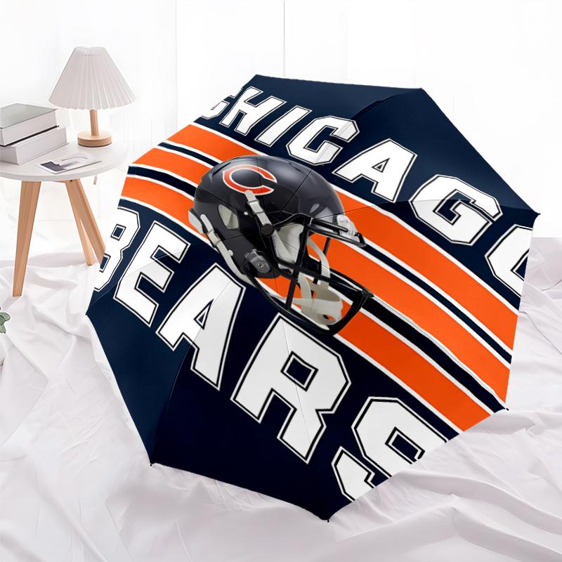 Складной зонт с принтом логотипа Chicago Bears, для улицы, отдыха и путешествий, прочная ткань зонта, подарок на день рождения и праздник