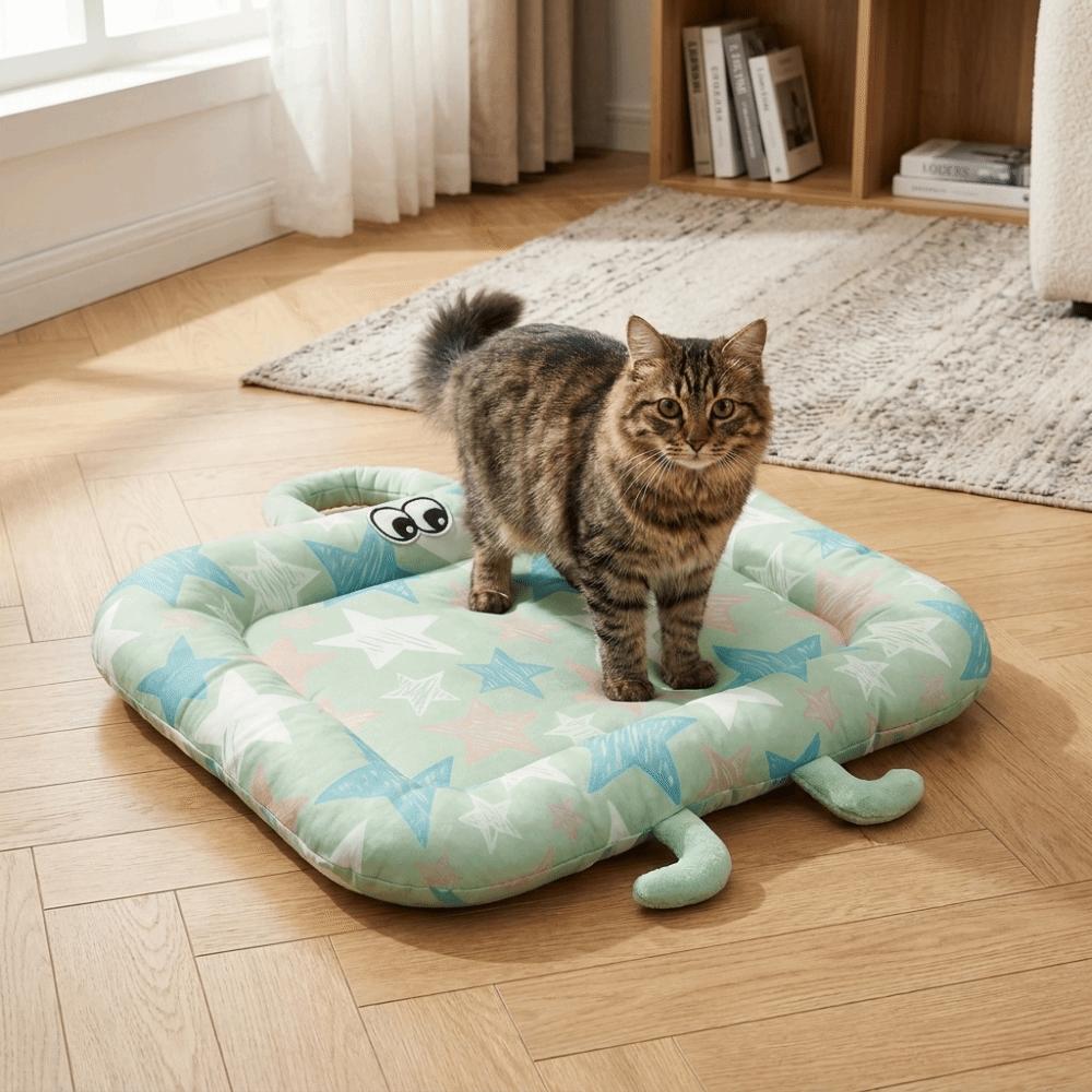 Cartoon Summer Dog Bed Nonslip Pet Cooling Nest Cute Ice Silk Cushion  Pet Sleeping