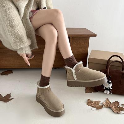 Северо-восточные интернет-знаменитости теплые зимние ботинки на толстой подошве женские 2025 новые зимние ретро бархатные утолщенные хлопковые туфли