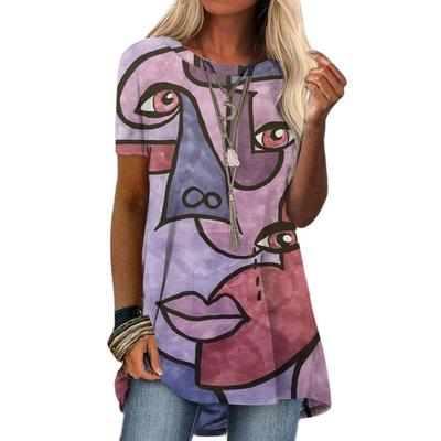 Забавная повседневная футболка с аниме-принтом, женские повседневные футболки с короткими рукавами, свободные футболки с круглым вырезом, женские топы, женская одежда