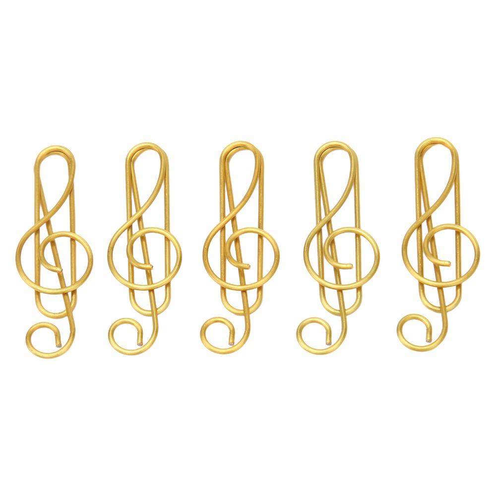 100 Pcs Gold/ Green Fancy Paperclips Music Note Shape Small Paper Clips Cute Paper Clips  Notebook
