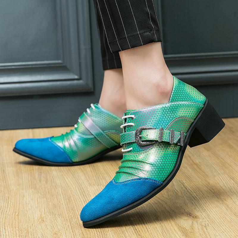 Горячая Распродажа Мужские Туфли Европа Америка Острый Носок Роскошные Банкетные Мужские Челси На Среднем Каблуке Деловые Кожаные Туфли