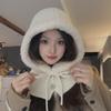 Women's Solid Color Wool Balaclava - Warm Korean Pullover Neck Protection Hat for Autumn and Winter