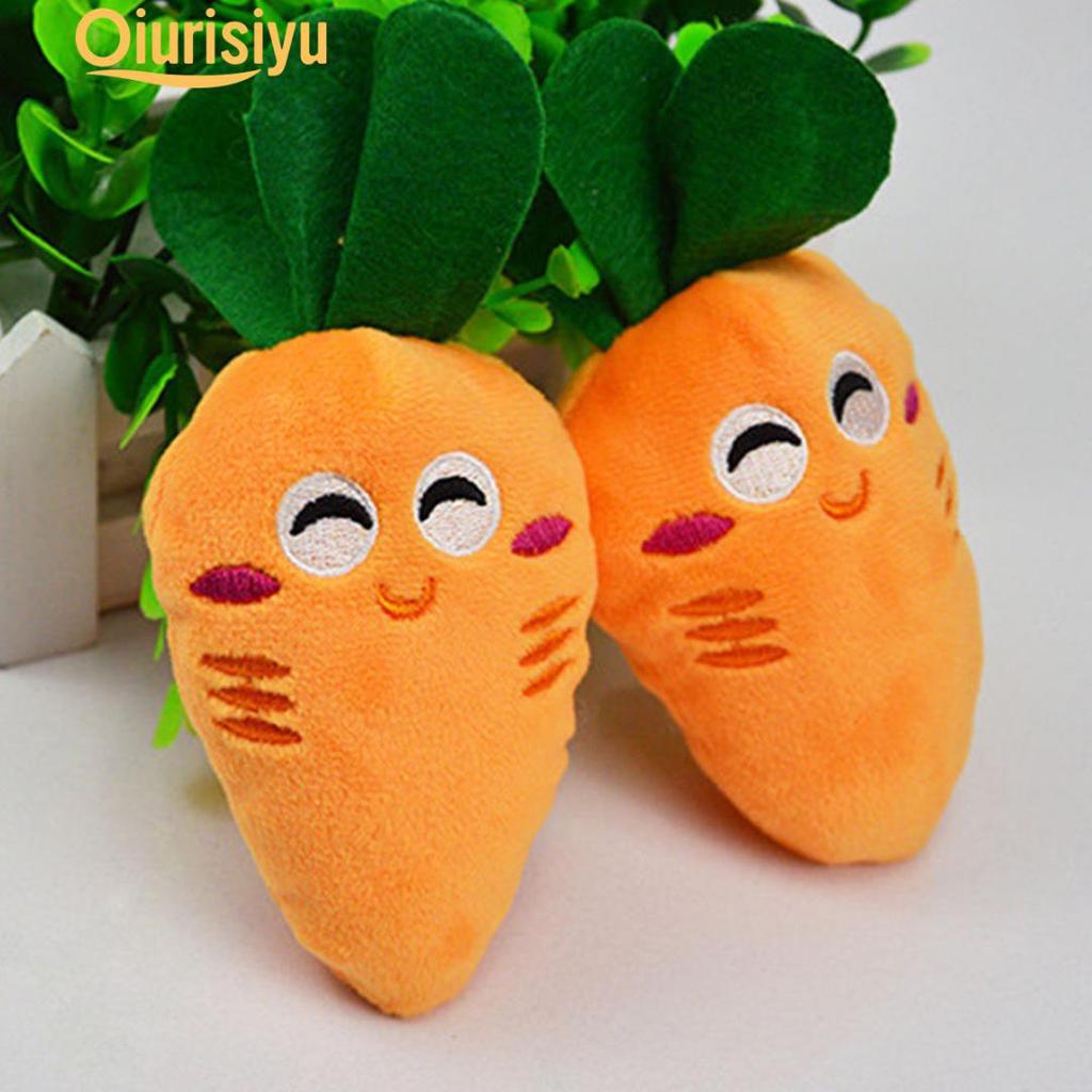 Soft With Sound Pet Squeeze Toy Carrot Plush Vegetable Toy