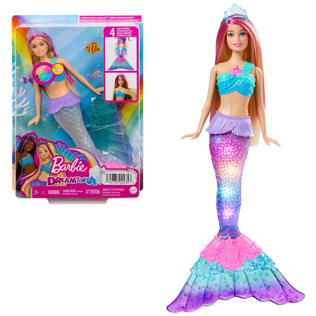 Barbie Can Play In the Water Glitter MermaidAppeared In the Movie [Barbie]  [DollDoll] [Glowing Tail Fin] [3 Years Old and Up] HDJ36