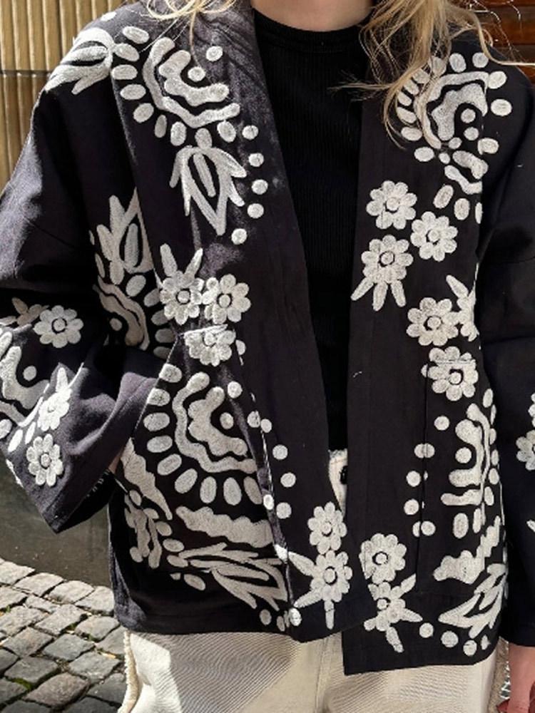 Эстетичная мода на шнуровке, хлопковая уличная куртка, зимняя, новая, с цветочным принтом, кардиган, стеганое пальто, элегантная женская верхняя одежда в стиле Харадзюку Хепберн